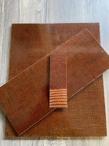 LAYERED MICARTA ORANGE CANVAS/NATURAL BURLAP - 1/4" X 5" X 12"