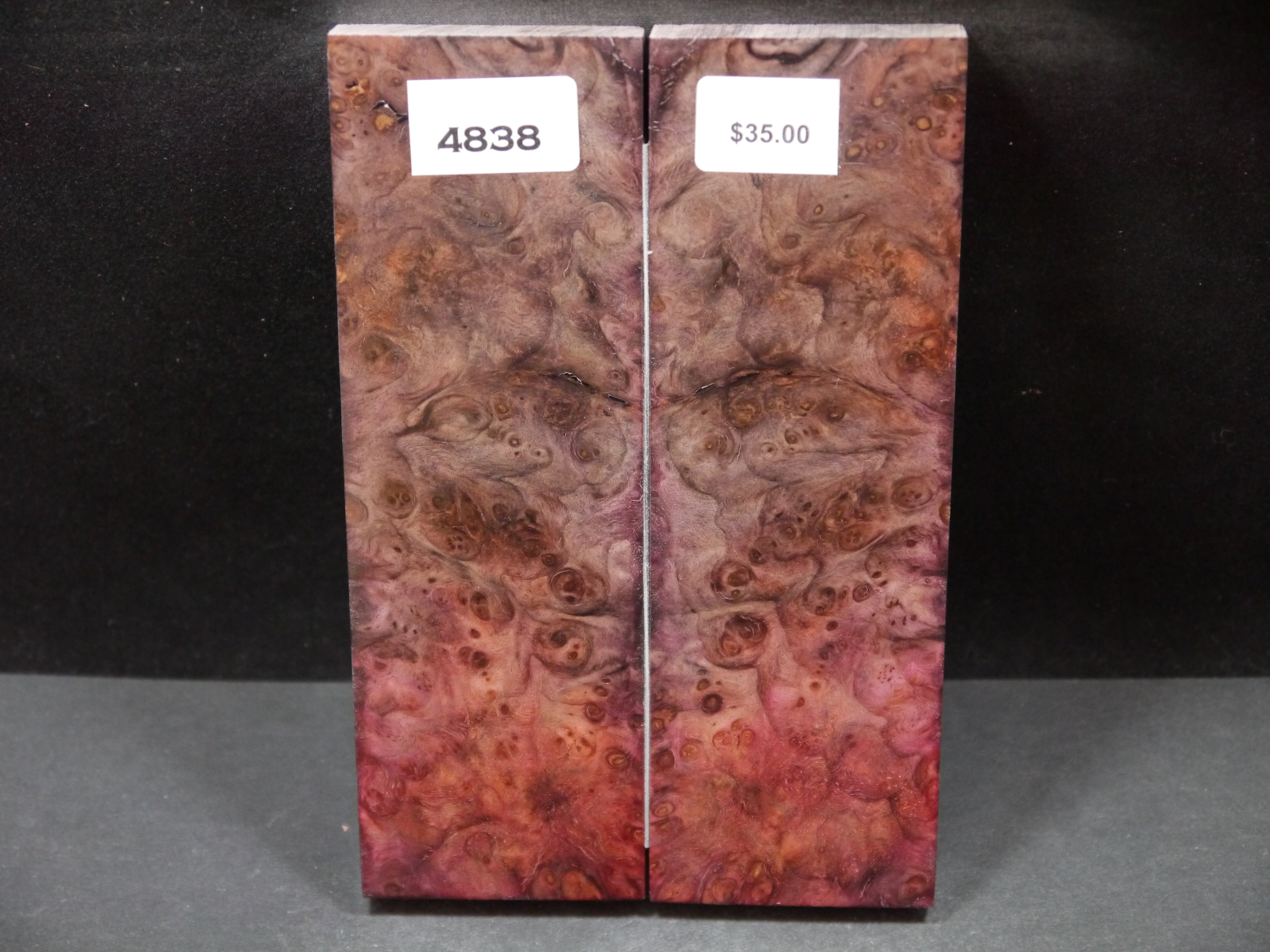 Stabilized Double Dyed Maple Burl Scales SW4838