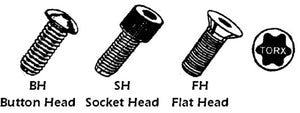 1-72 Flat head Torx Screws Pack of 10 (#172FHT)