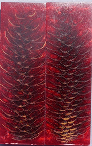 RESIN SPRUCE CONE SCALES 3/8" x 1 1/2" x 5" RED